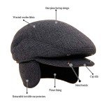 Men's Black Hat with Adjustable Earmuffs