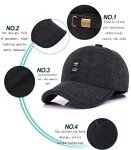 Men's Winter Wool Tweed Baseball Cap with Earmuffs