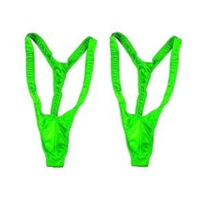 Men's Green Mankini Swimsuit Thong Bodysuit