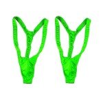Men's Green Mankini Swimsuit Thong Bodysuit