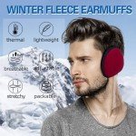 GoxRunx Polar Fleece Earmuffs for Men - Wine Red