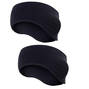 Men's Fleece Ear Warmers Headband - Black Set