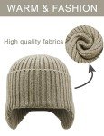FEOYA Unisex Knit Beanie with Ear Muffs