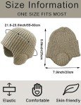 FEOYA Unisex Knit Beanie with Ear Muffs