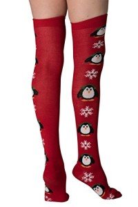 Holiday Novelty Socks - Penguins with Earmuffs
