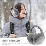 Mizikuu Adjustable Plush Winter Earmuffs for Men