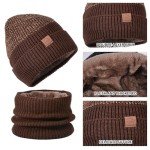 Men's Acrylic Knitted Beanie and Scarf Set