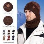 Men's Acrylic Knitted Beanie and Scarf Set