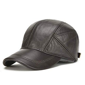 Men's Leather Ear Flap Winter Hunting Hat