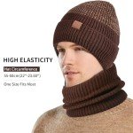 Men's Acrylic Knitted Beanie and Scarf Set