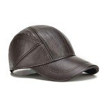 Men's Leather Ear Flap Winter Hunting Hat