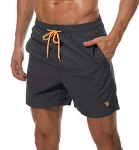 Rdruko Men's Quick Dry Swim Shorts - Grey