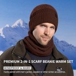 Men's Acrylic Knitted Beanie and Scarf Set