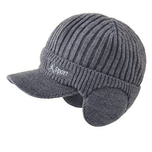 Men's Warm Chunky Cable Knit Earmuff Hat