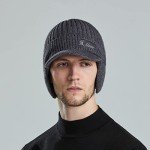 Men's Warm Chunky Cable Knit Earmuff Hat