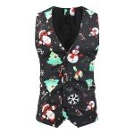 Men's Christmas Print 3-Piece Slim Suit Set