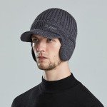 Men's Warm Chunky Cable Knit Earmuff Hat