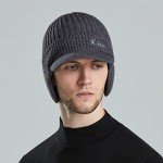 Men's Warm Chunky Cable Knit Earmuff Hat