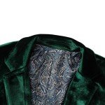 Green Velvet Slim Fit Tuxedo Blazer for Men