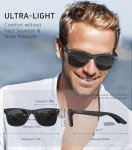 Men's UV400 Polarized Sunglasses - Matte Black Square