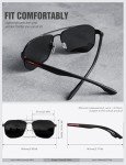 Men's Polarized Square Aviator Sunglasses - Black