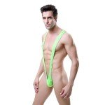 Men's Green Mankini Swimsuit Thong Bodysuit