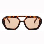 Men's Trendy Hexagonal Aviator Sunglasses - Leopard