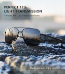 Men's Polarized Square Aviator Sunglasses - Black Frame