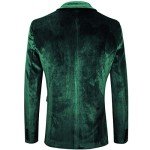 Green Velvet Slim Fit Tuxedo Blazer for Men