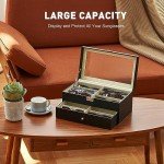 Men's Leather Sunglasses Organizer with 12 Slots