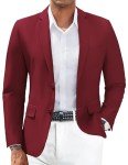 Men's Casual Slim Fit Blazer - Wine Red