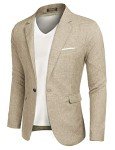 Men's Slim Fit Light Khaki Blazer Jacket
