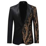 Men's Black Sequined Tux Blazer for Parties