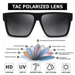 JIM HALO Flat Top Polarized Sunglasses for Men