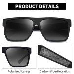 JIM HALO Flat Top Polarized Sunglasses for Men