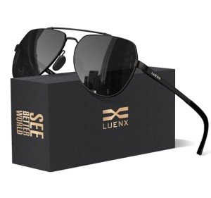 LUENX Polarized Aviator Sunglasses for Men and Women