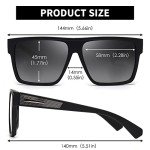 JIM HALO Flat Top Polarized Sunglasses for Men