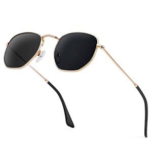 KALIYADI Polarized Hexagon Sunglasses for Men and Women