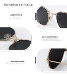 KALIYADI Polarized Hexagon Sunglasses for Men and Women