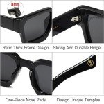 Trendy Retro Chunky Rectangle Sunglasses for All