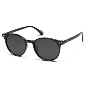 Sojos Small Round Polarized Sunglasses - Black/Grey