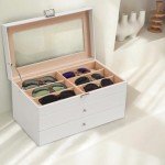 Sunglasses Storage Organizer Box with 18 Slots