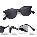 Sojos Small Round Polarized Sunglasses - Black/Grey