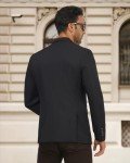 Lightweight Men's Herringbone Blazer Jacket - Black