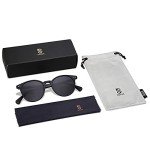 Sojos Small Round Polarized Sunglasses - Black/Grey