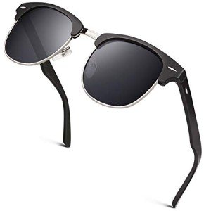 GQUEEN Men's Polarized Semi-Rimless Sunglasses 100% UV Protection