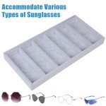 Sunglasses and Watch Organizer Tray with 6 Grids