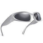 Trendy Y2K Wraparound Oval Sunglasses for Men