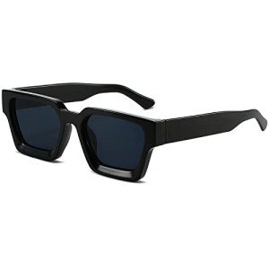 AIEYEZO Unisex Square Thick Frame Sunglasses