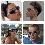 Trendy Y2K Wraparound Oval Sunglasses for Men
